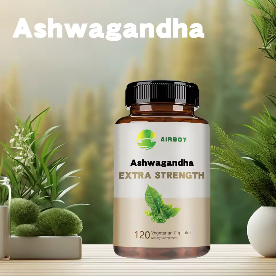 Ashwagandha Supplement - Improve Sleep Health, Relieve Stress, Focus, Boost Brain, Replenish Energy - 120 Capsules